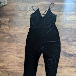 Express black velvet jumpsuit size S